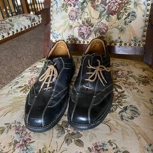 Sandro Moscoloni Vineyard Men's Black Leather Lace-Up Shoes. Size 11.